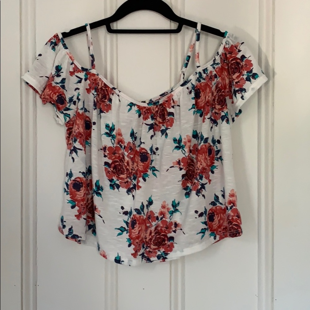 Off the shoulder rose shirt
